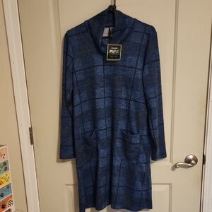 Blue Long Sleeve Dress